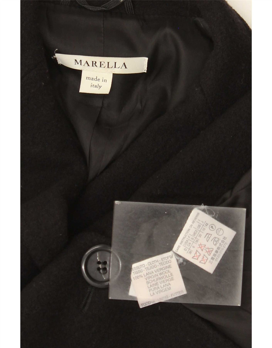 Marella Γυναικείο σακάκι blazer UK 10 Small Black Wool