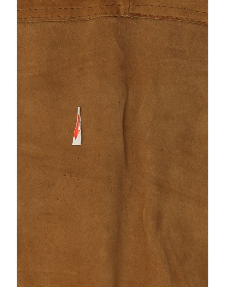 Vintage Γυναικείο Crop Suede Jacket UK 14 Medium Brown