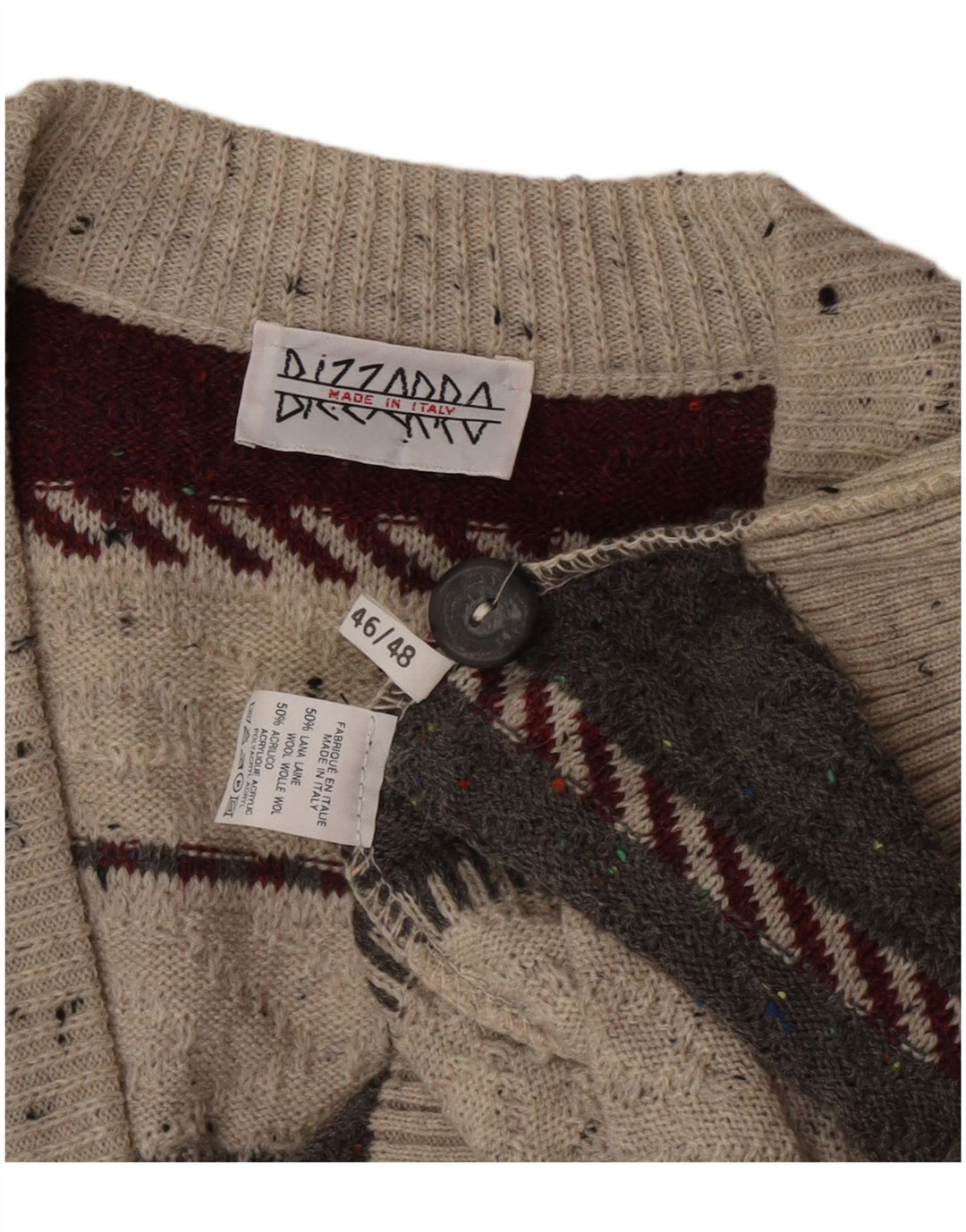 Ανδρικό πουλόβερ Bizzarro Cardigan IT 46/48 Μικρό πολύχρωμο ριγέ μαλλί
