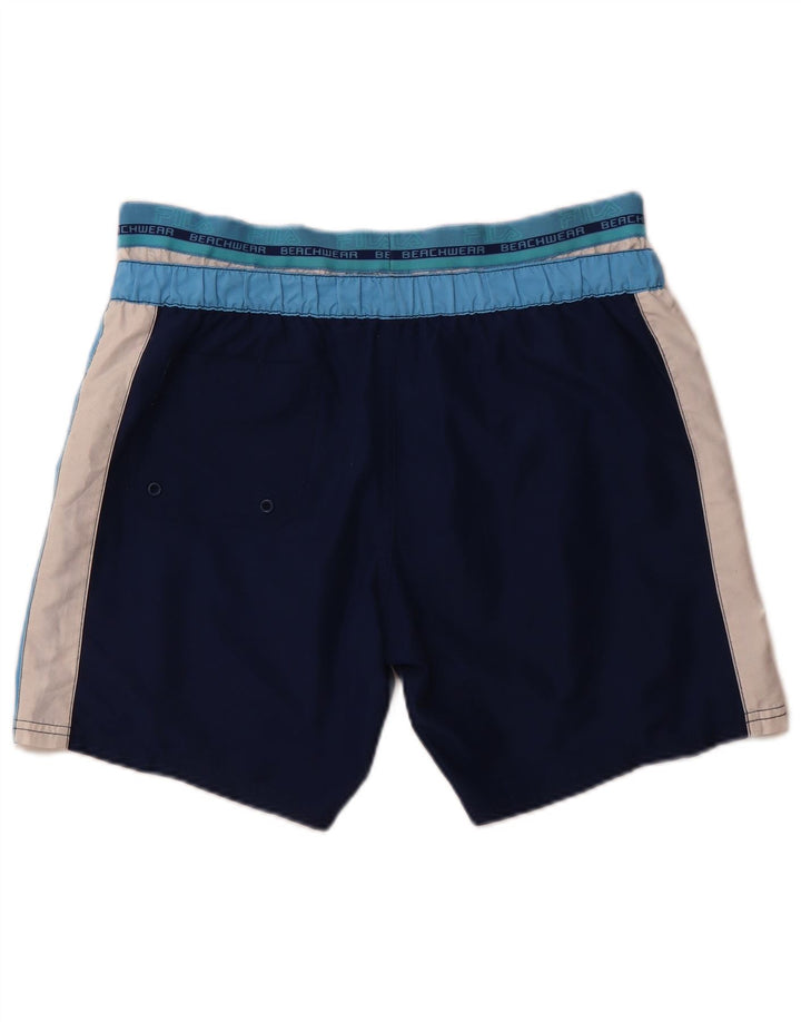 FILA Mens Swimming Shorts Medium  Navy Blue Colourblock Polyester