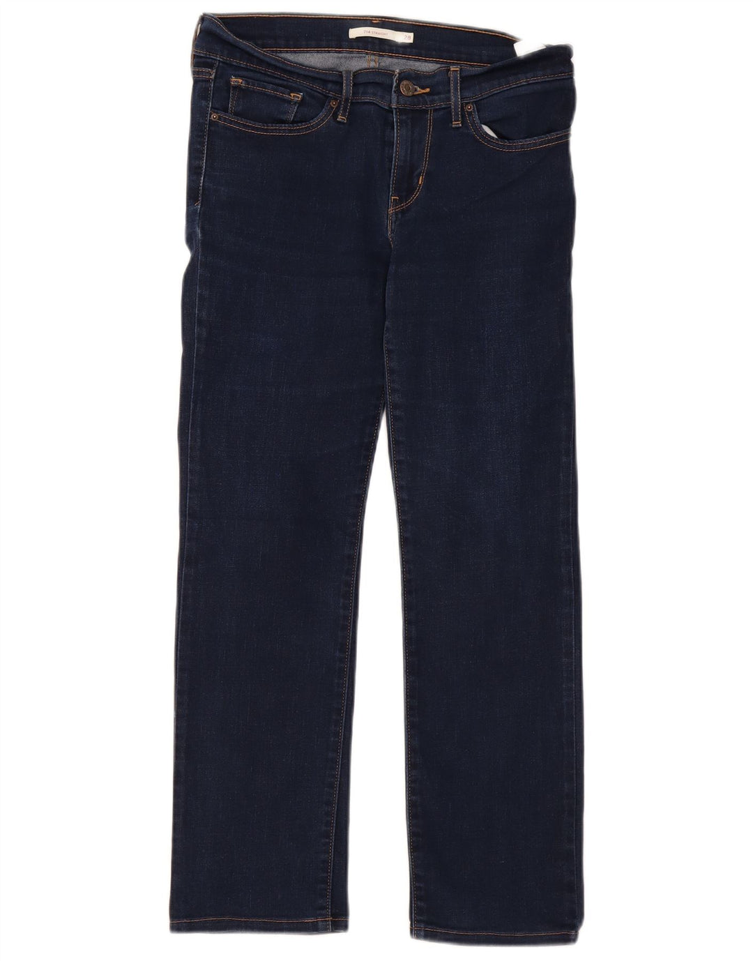 Levi's Womens 714 Straight Jeans W28 L27 Blue Cotton
