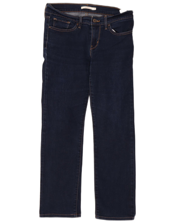 Levi's Womens 714 Straight Jeans W28 L27 Blue Cotton