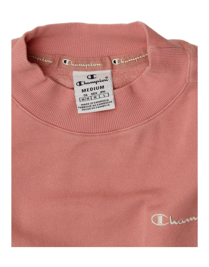 Champion Womens Crop Loose Fit Φούτερ Jumper UK 14 Medium Pink