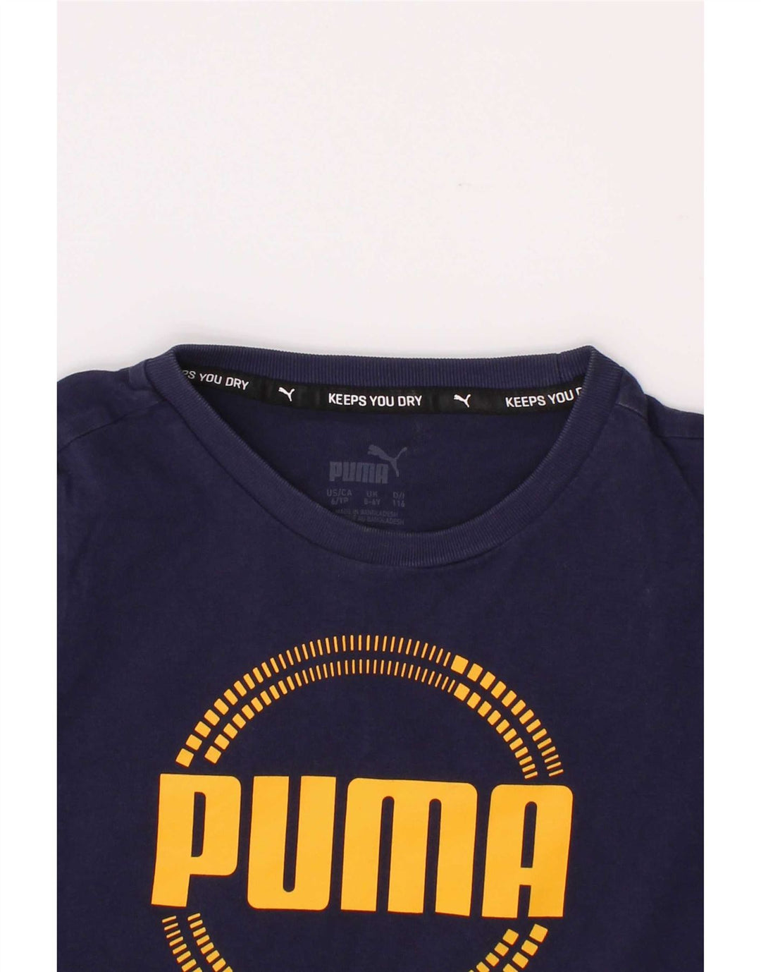 Puma Boys Graphic T-Shirt Top 5-6 Years Navy Blue
