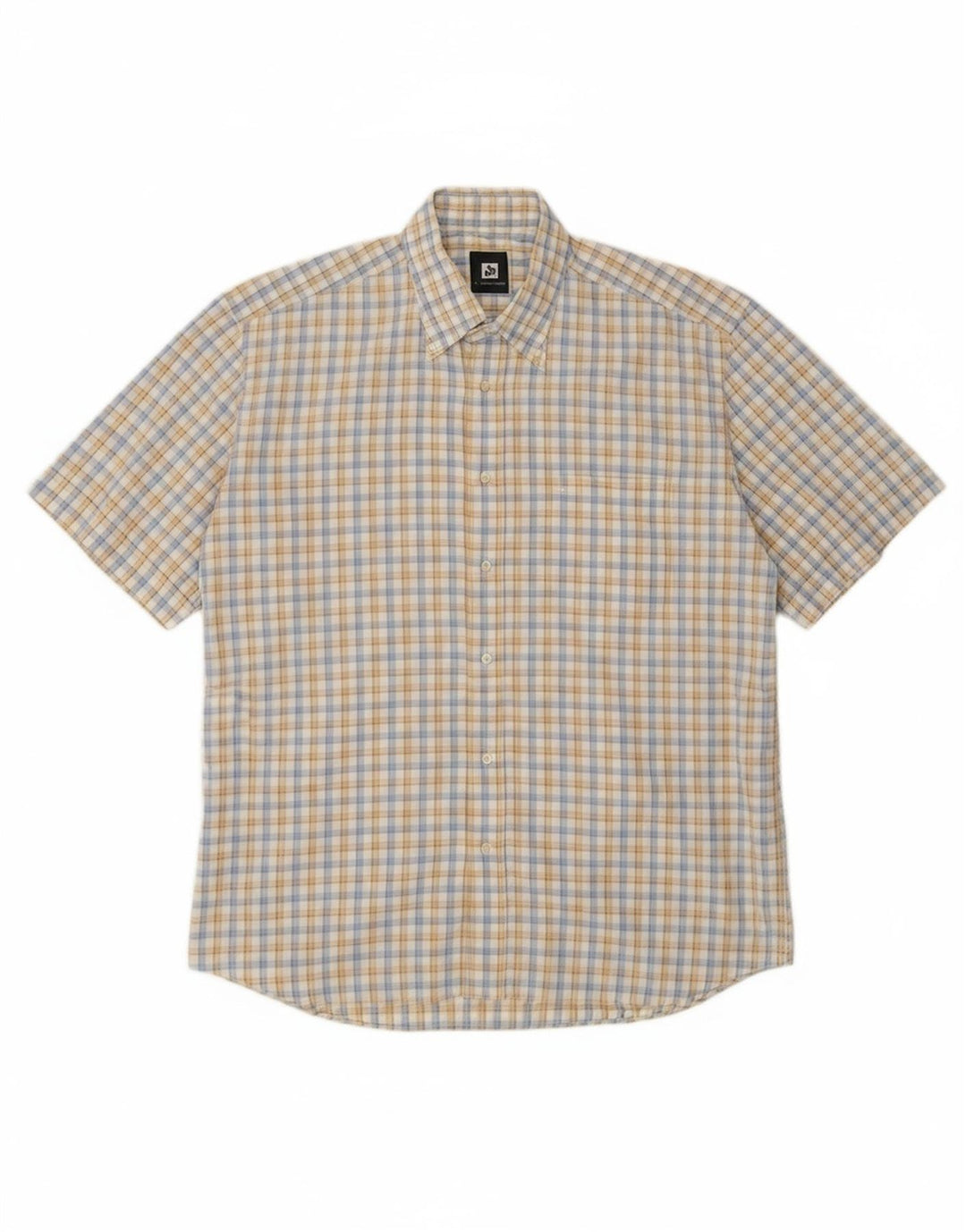 ROCCOBAROCCO Mens Short Sleeve Shirt Large Multicoloured Check Cotton