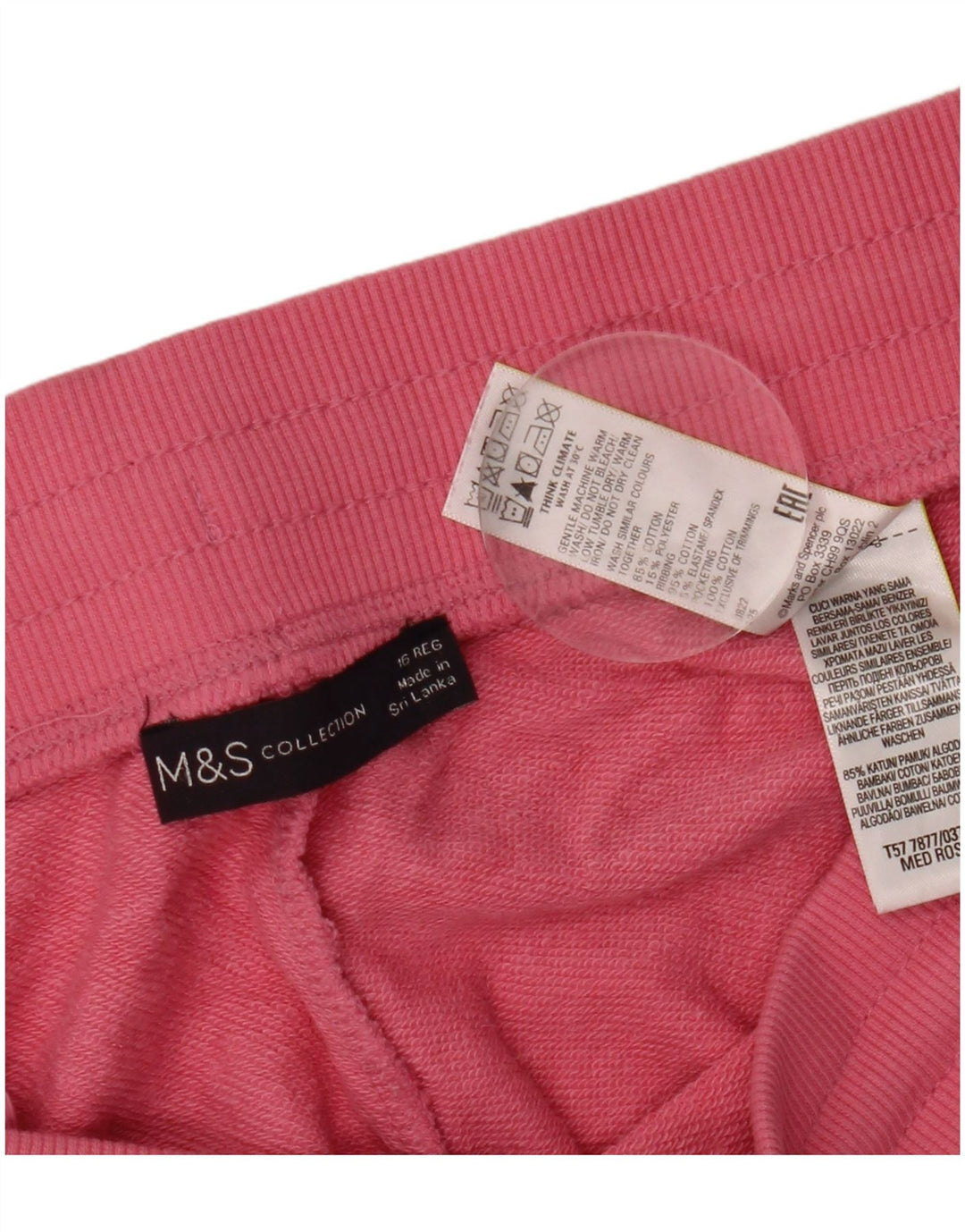 MARKS & SPENCER Γυναικεία αθλητική φόρμα παντελόνι Joggers UK 16 μεγάλο ροζ βαμβακερό