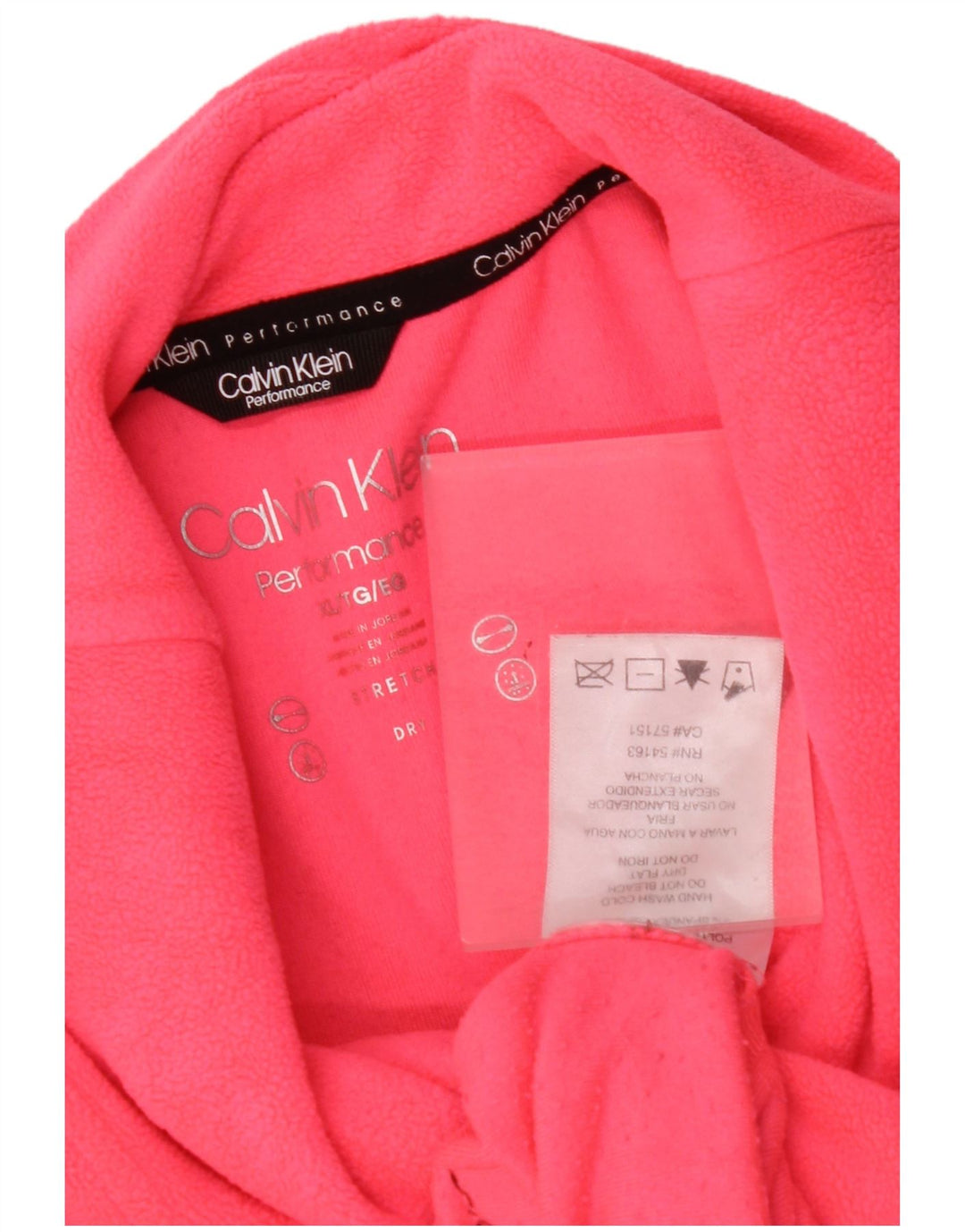 CALVIN KLEIN Γυναικεία Performance Graphic Fleece Jumper UK 18 XL Pink