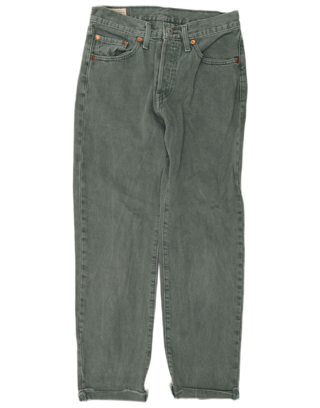 LEVI'S Γυναικείο τζιν 501 ίσιο W27 L28 Πράσινο βαμβακερό