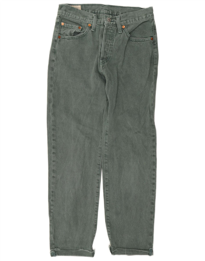 LEVI'S Γυναικείο τζιν 501 ίσιο W27 L28 Πράσινο βαμβακερό