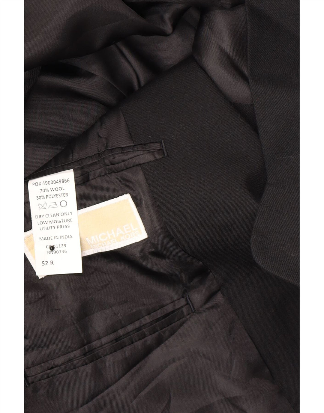 MICHAEL KORS Mens 2 Button Blazer Jacket IT 52 XL Black Wool Vintage Michael Kors and Second-Hand Michael Kors from Messina Hembry 