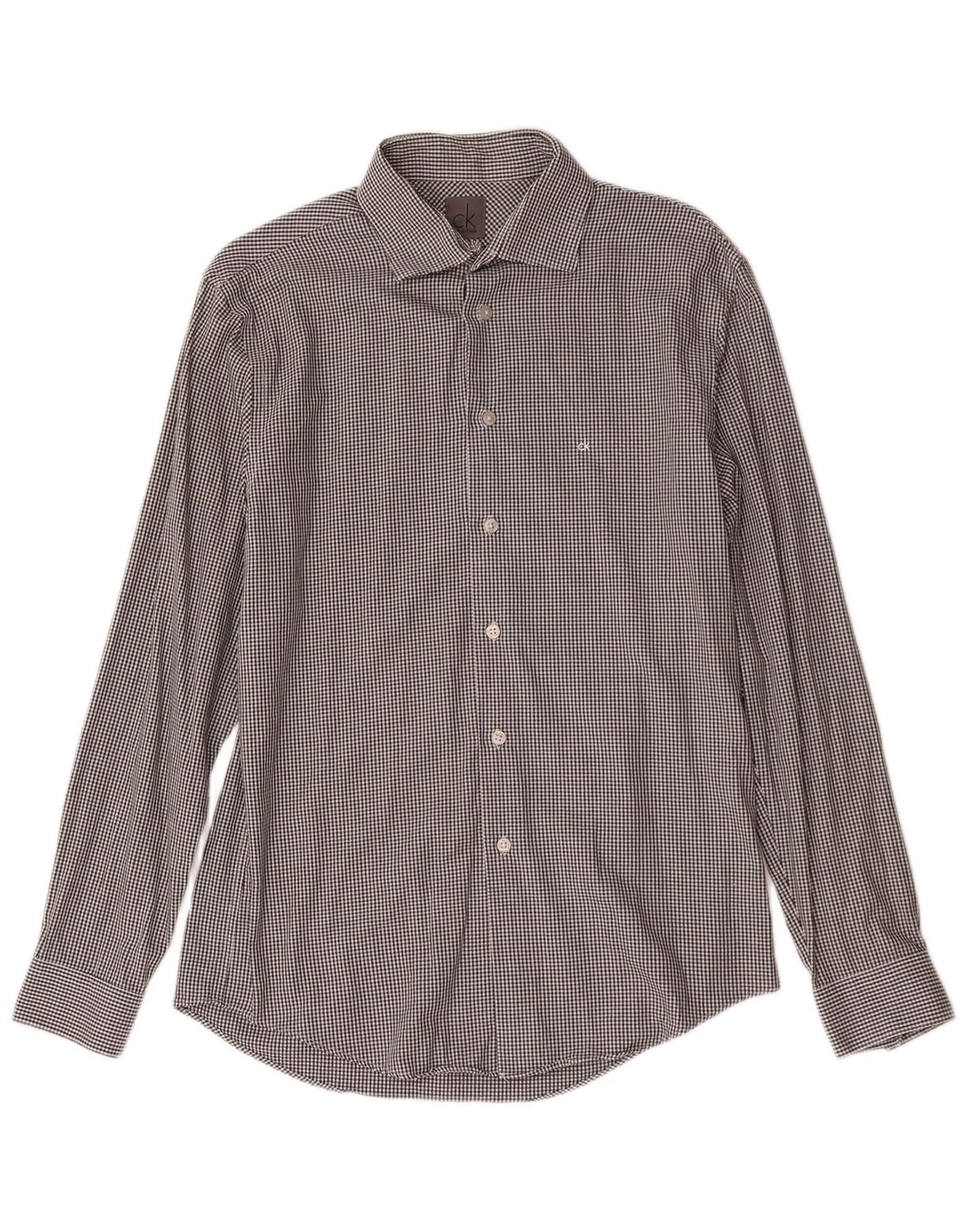 Ανδρικό πουκάμισο Calvin Klein Slim Fit Size 39 15 1/2 Medium Grey Houndstooth
