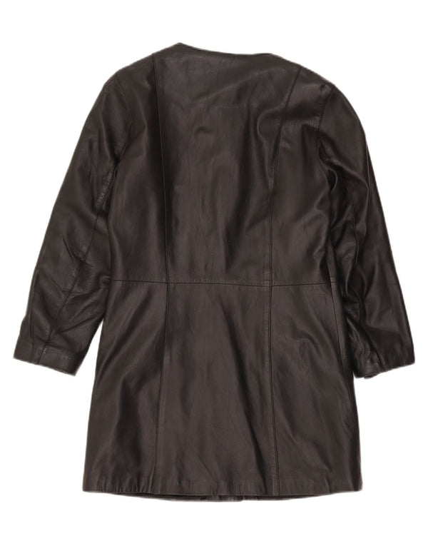 Zen Γυναικείο Δερμάτινο Παλτό IT 42 Medium Black Leather