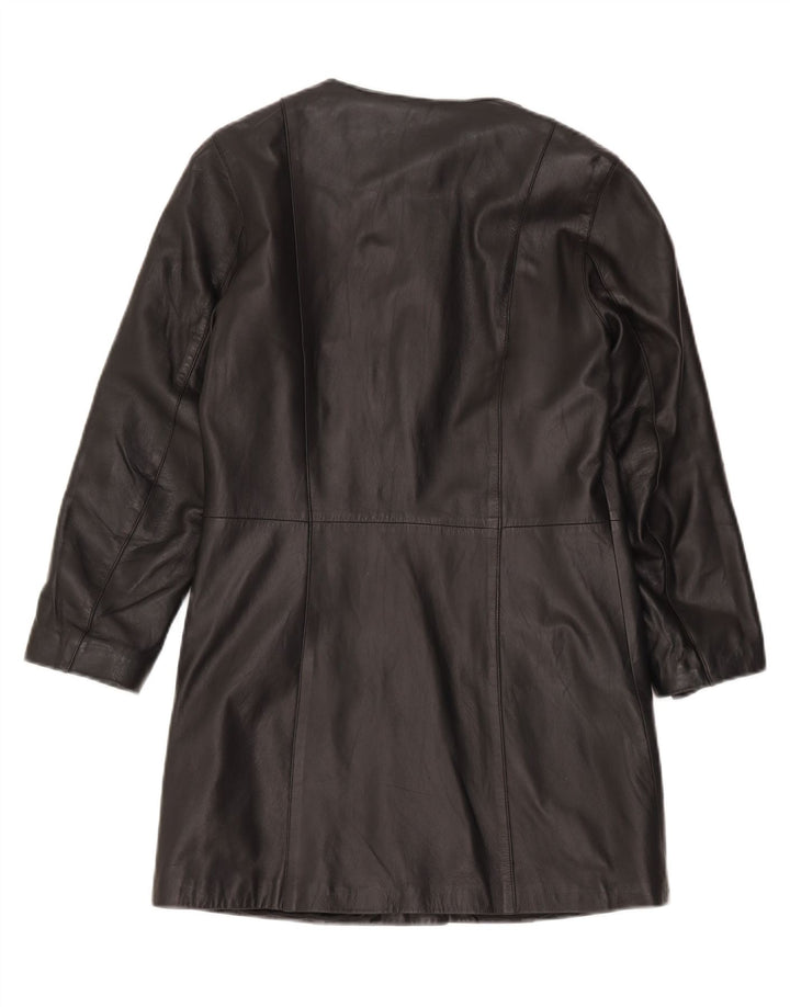 Zen Γυναικείο Δερμάτινο Παλτό IT 42 Medium Black Leather