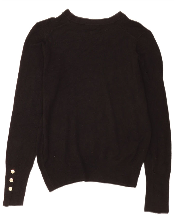 Zara Γυναικείο πουλόβερ με λαιμόκοψη UK 12 Medium Μαύρο