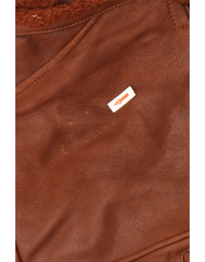 Vintage Γυναικείο Oversized Μπουφάν Shearling EU 42 Μεγάλο Καφέ