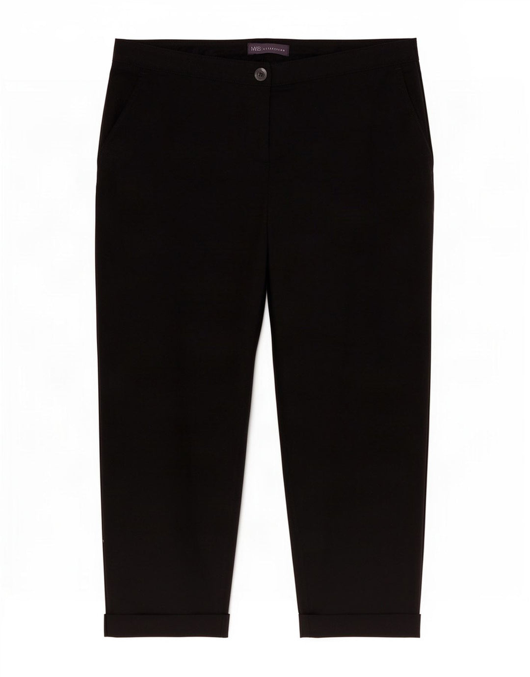 Marks & Spencer Γυναικείο κανονικό παντελόνι Capri UK 14 μεγάλο W34 L24 μαύρο