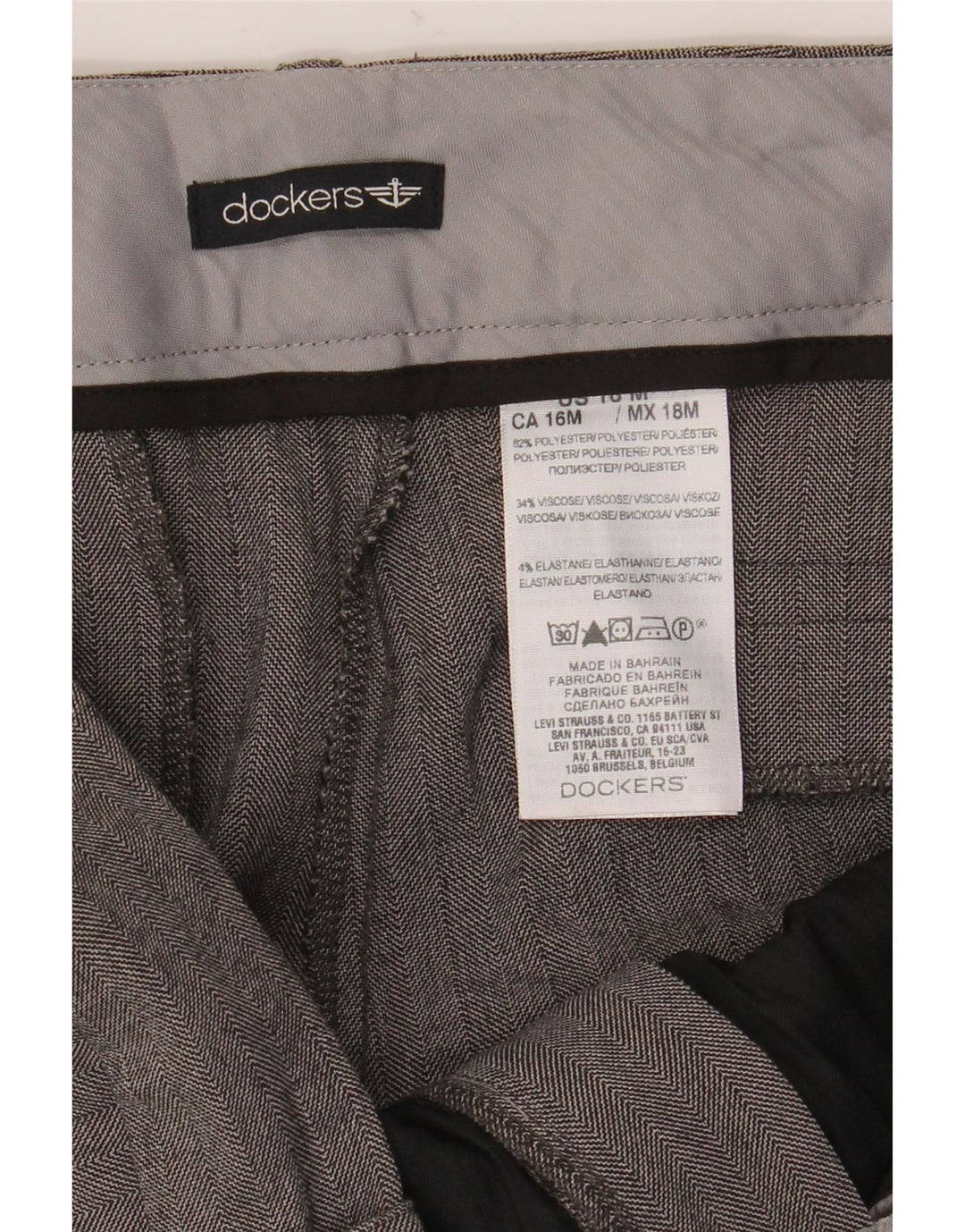 Dockers Γυναικείο Bootcut Casual Παντελόνι US 16 XL W38 L34 Grey Ψαροκόκκαλο