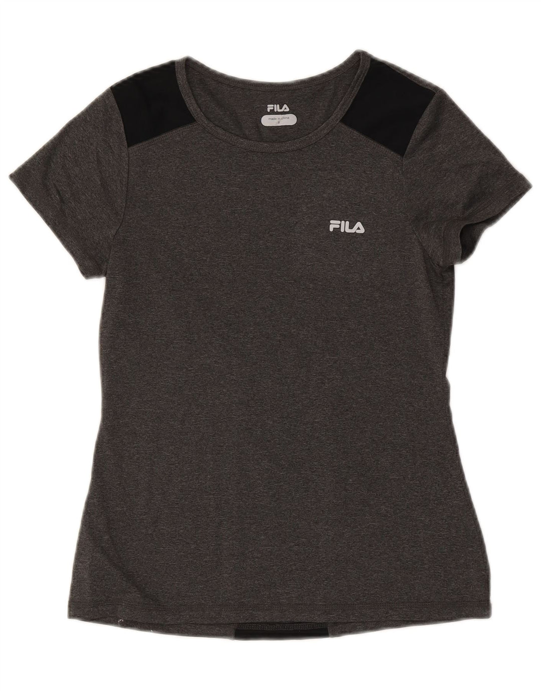 Fila Γυναικείο T-Shirt Top UK 8 Small Grey Colourblock Polyester