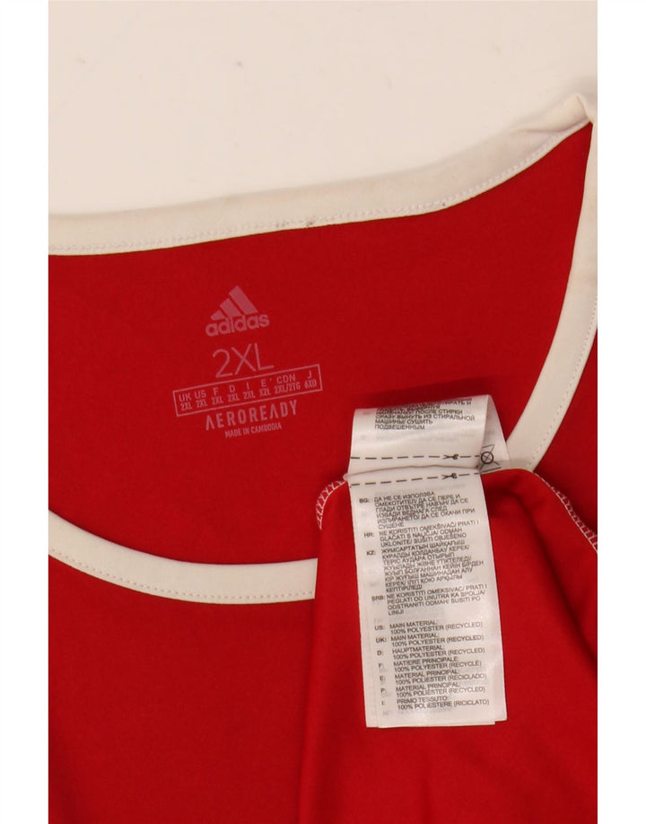 Adidas Ανδρικό T-Shirt Aeroready Top 2XL Κόκκινο πολυεστέρας
