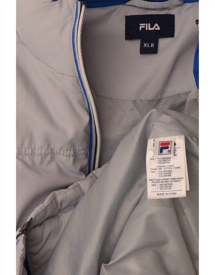 Fila Boys μπουφάν με επένδυση 15-16 ετών XL γκρι ριγέ πολυεστέρας