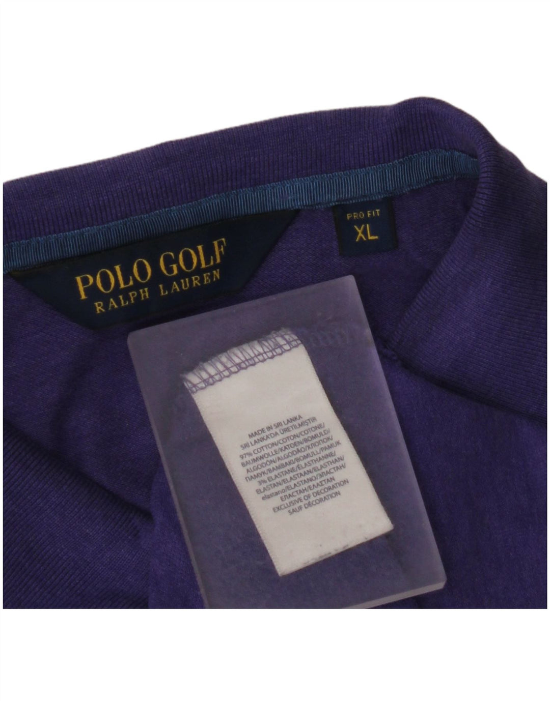 POLO RALPH LAUREN Ανδρικό πουκάμισο πόλο XL Μωβ βαμβακερό
