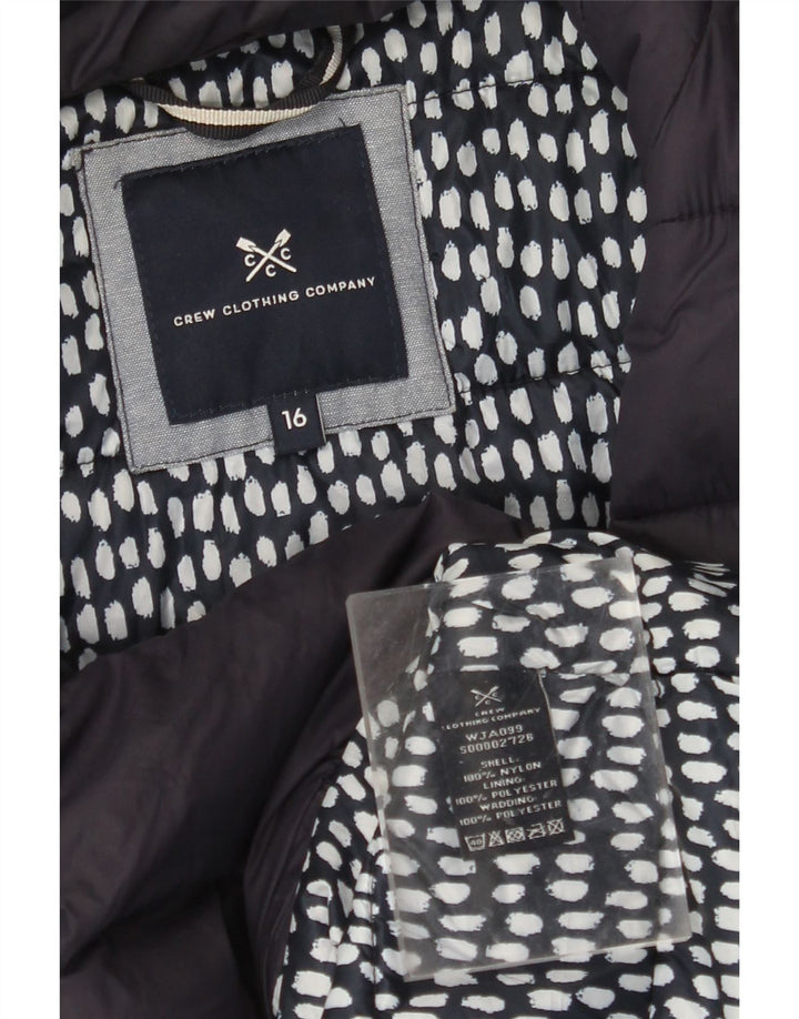 CREW CLOTHING Γυναικείο μπουφάν UK 16 Large Navy Blue Nylon
