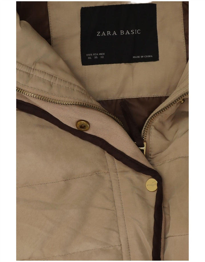 Zara Γυναικείο μπουφάν UK 18 XL Beige Polyester