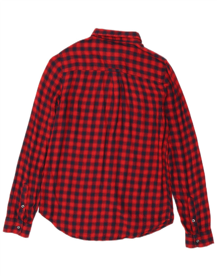Γυναικείο φανελένιο πουκάμισο SUPERDRY UK 6 XS Red Check Viscose