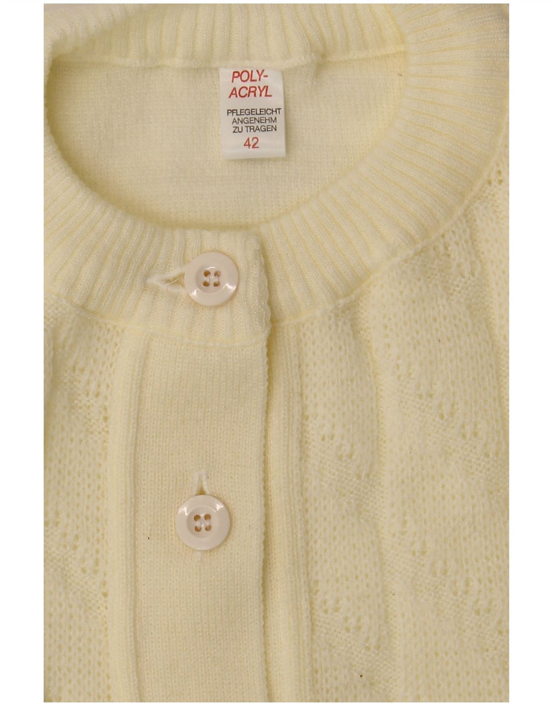 Γυναικείο πουλόβερ με ζακέτα VINTAGE IT 42 Ακρυλικό μεσαίο υπόλευκο