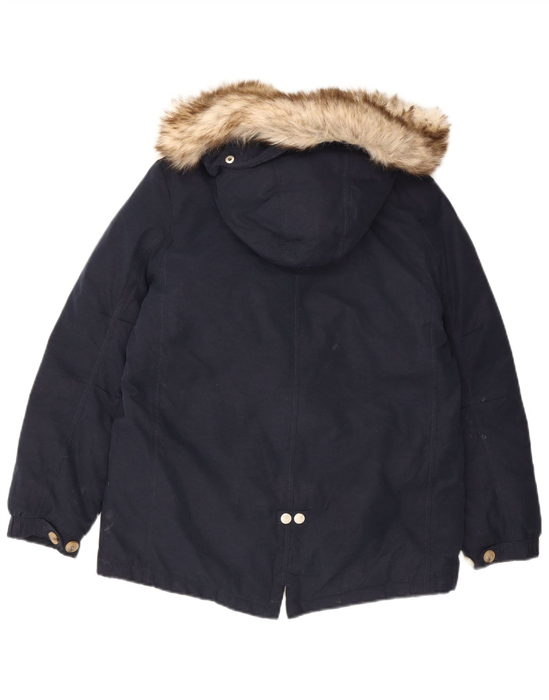 Massimo Dutti Girls Hooded Parka Jacket 11-12 Years Navy Blue