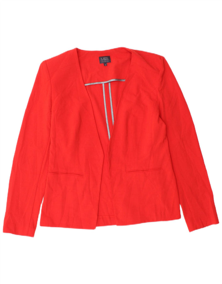 Marks & Spencer Γυναικείο Open Blazer Jacket UK 10 Small Red Polyester