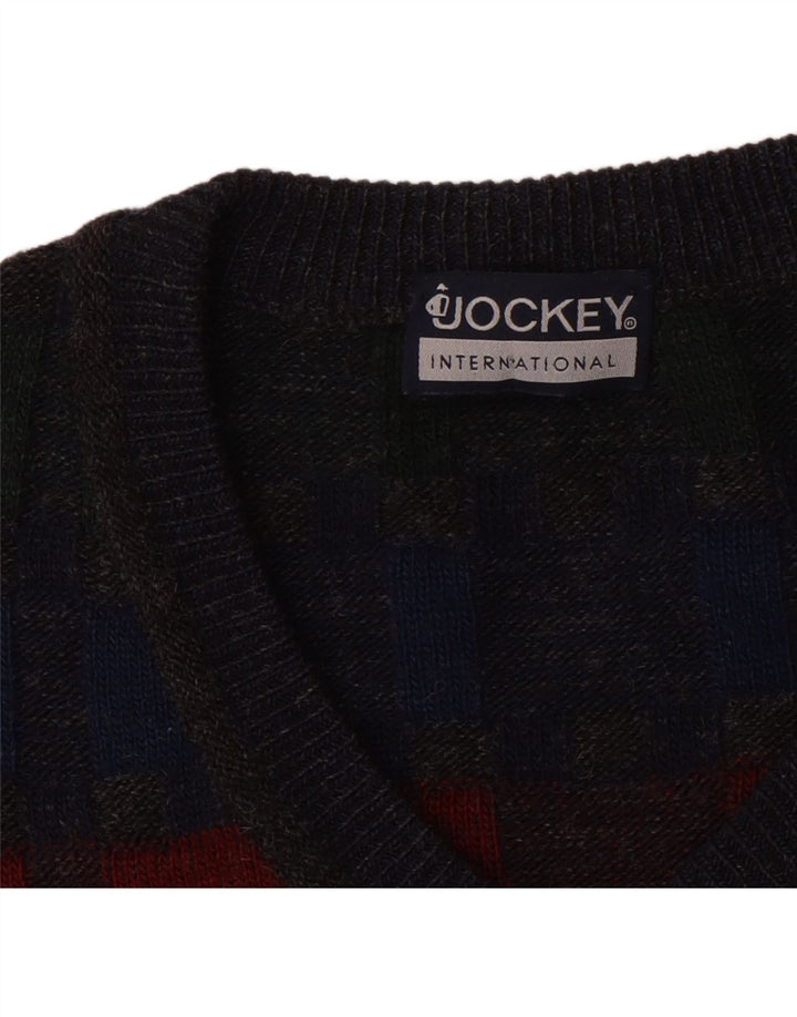 Jockey Ανδρικό πουλόβερ με V λαιμόκοψη 2XL Grey Check