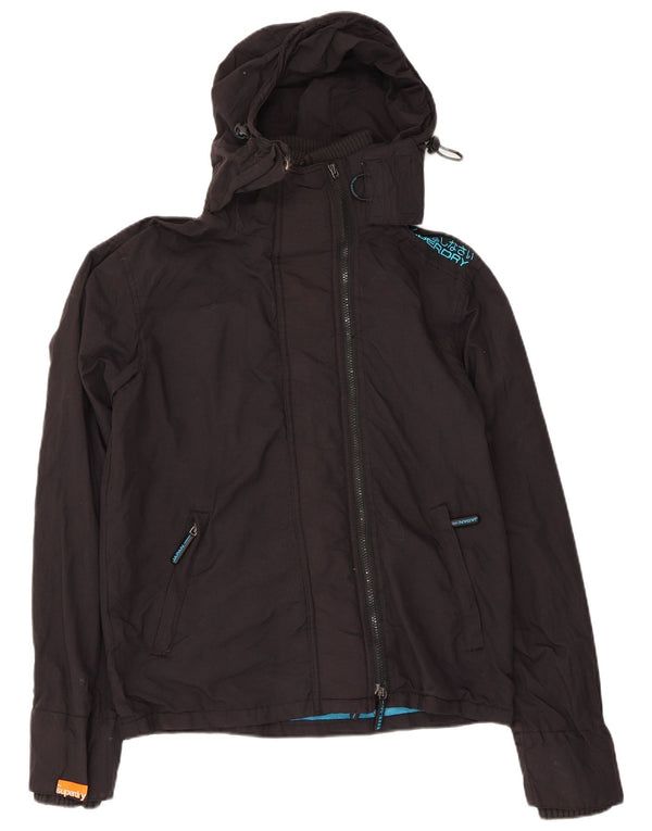 Superdry Ανδρικό μπουφάν βροχής με κουκούλα UK 36 Small μαύρο νάιλον