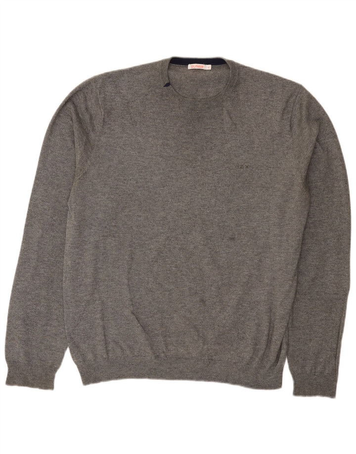 Sun68 Ανδρικό πουλόβερ με κανονική εφαρμογή Crew Neck Jumper XL Γκρι μαλλί