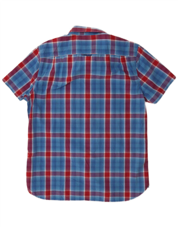Ανδρικό κοντομάνικο πουκάμισο Superdry 2XL Blue Check Cotton