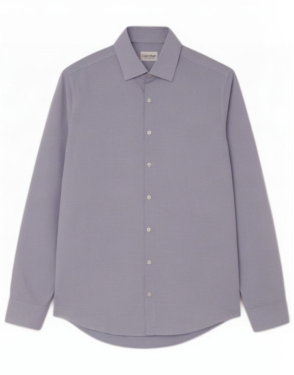Ανδρικό πουκάμισο Calvin Klein Slim Fit Μέγεθος 39 15 1/2 Medium Blue Check Cotton
