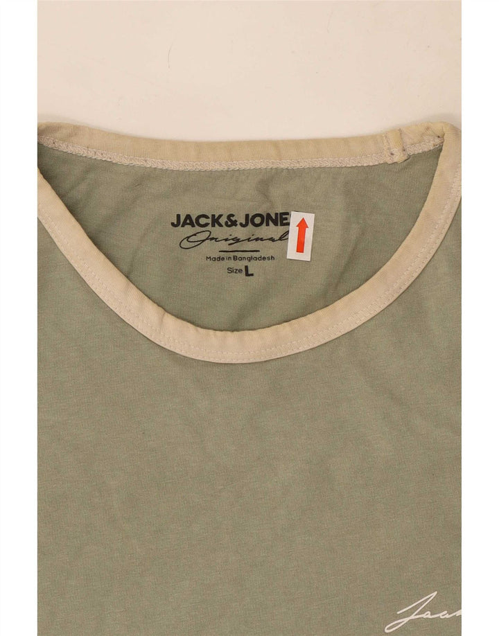 Jack & Jones Ανδρικό T-Shirt Top μεγάλο πράσινο βαμβακερό