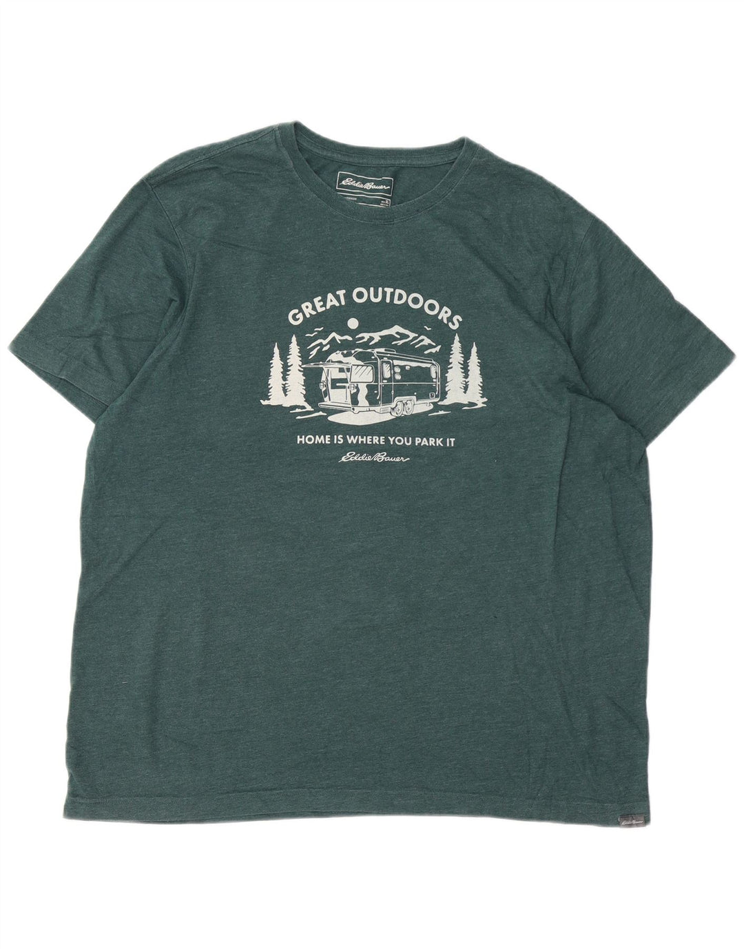 EDDIE BAUER Ανδρικό γραφικό T-Shirt Top XL Πράσινο βαμβακερό