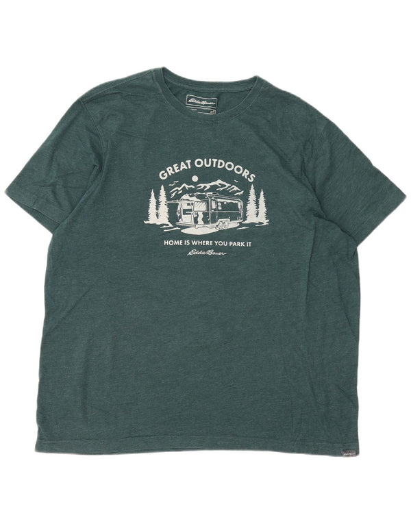 EDDIE BAUER Ανδρικό γραφικό T-Shirt Top XL Πράσινο βαμβακερό