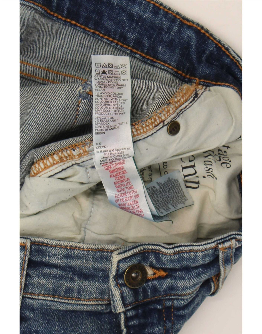 Ανδρικό τζιν ίσιο Marks & Spencer W36 L29 Μπλε βαμβακερό