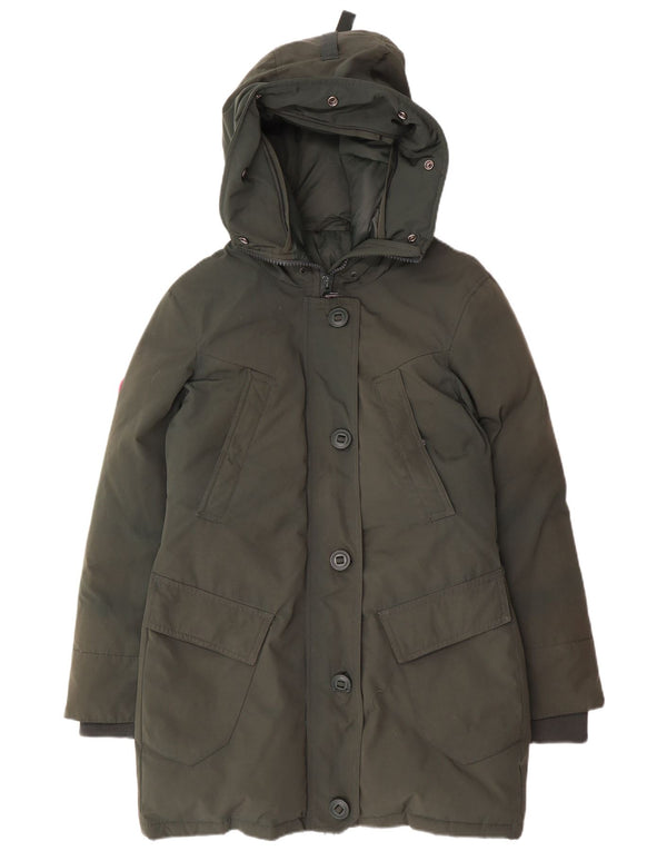 Superdry γυναικείο παλτό με κουκούλα με επένδυση UK 10 Small Green Nylon