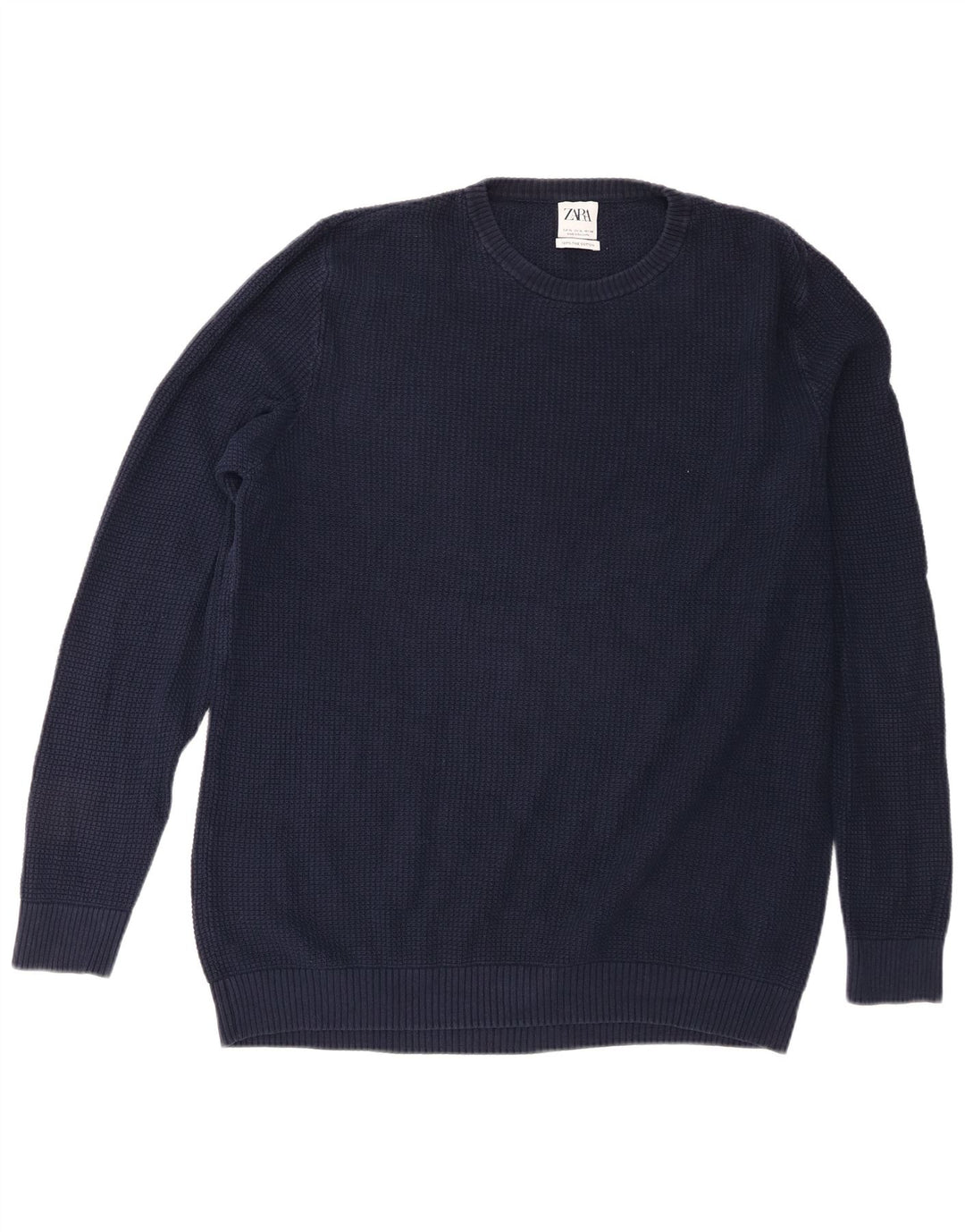 Ανδρικό πουλόβερ Zara Crew Neck Jumper XL Navy Blue