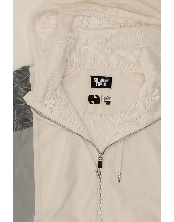 SNEAKER FREAK  Mens Hooded Rain Jacket UK 38 Medium White Colourblock Vintage Sneaker Freak and Second-Hand Sneaker Freak from Messina Hembry 
