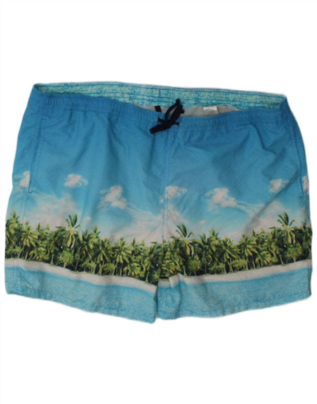 Ανδρικά γραφικά σορτς κολύμβησης Marks & Spencer XL Blue Polyamide Beach