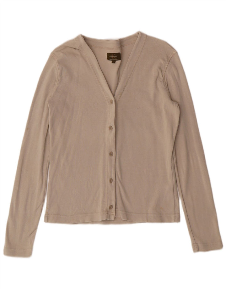 Calvin Klein Γυναικεία Crop Μπλούζα Τοπ UK 14 Large Beige Βαμβακερό