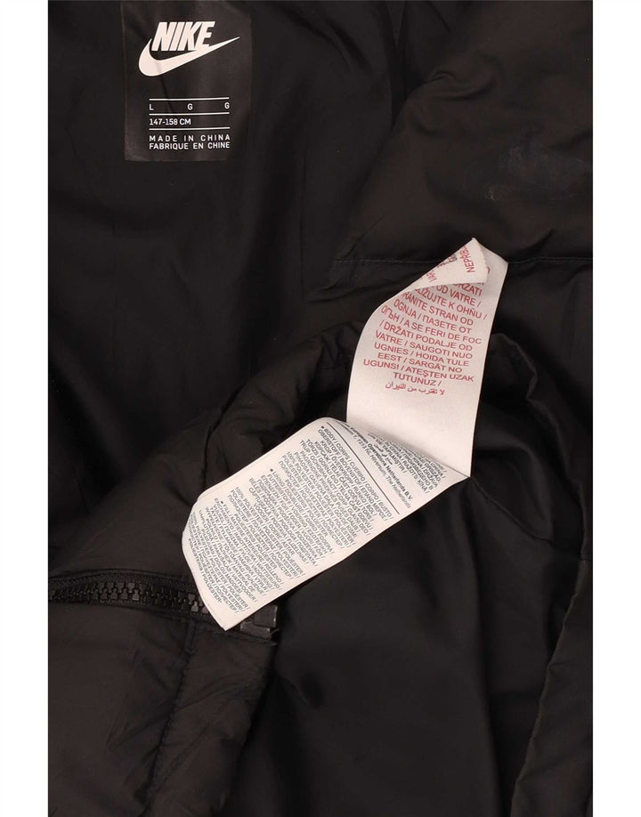 Nike Girls Hooded Jacket 12-13 Years Larg Black Polyester