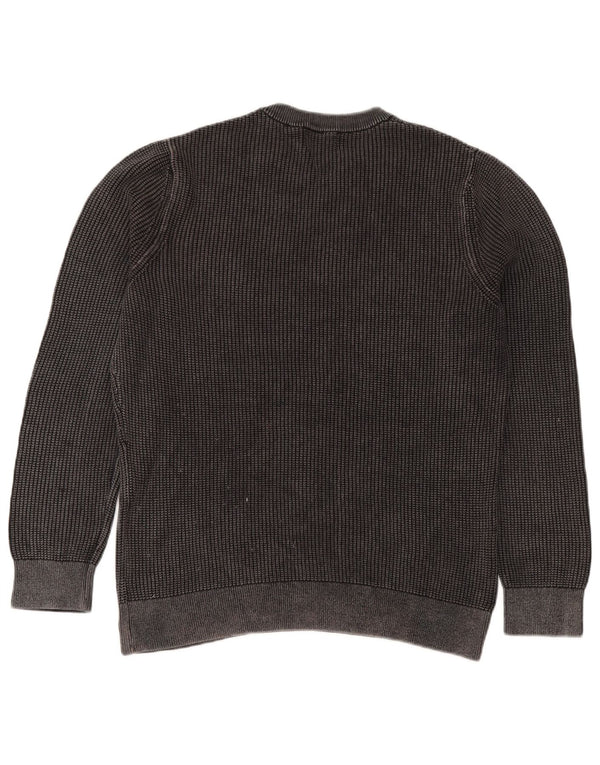 Superdry Ανδρικό πουλόβερ με λαιμόκοψη XL Γκρι βαμβακερό