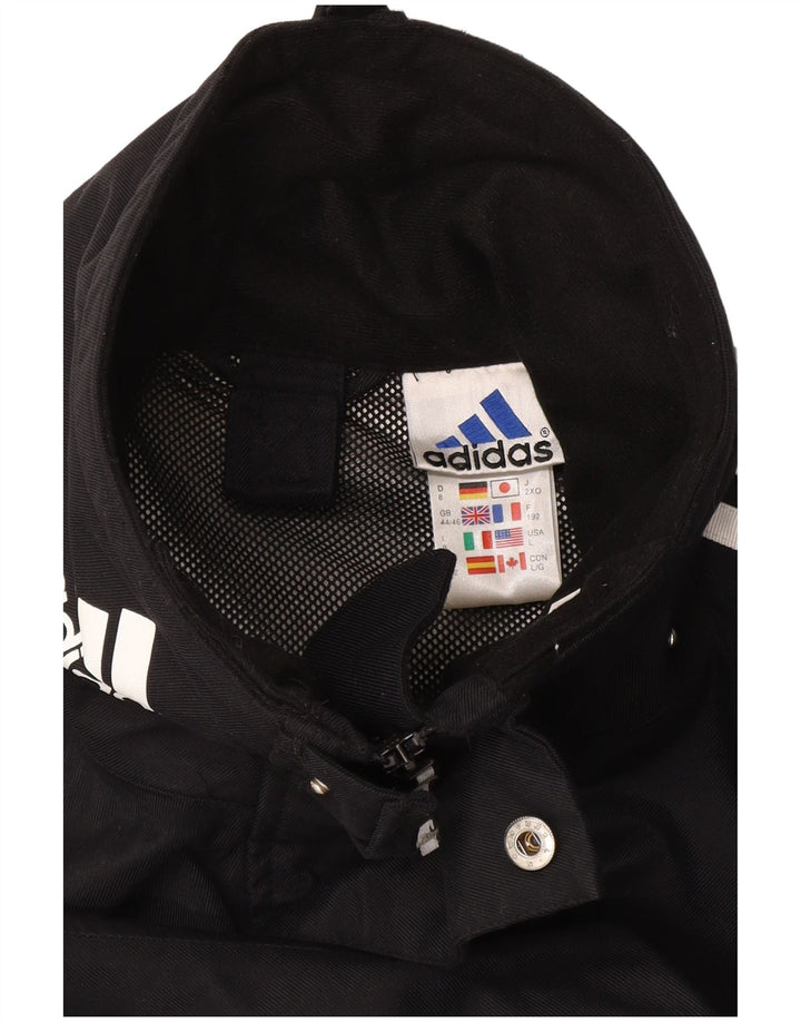 Ανδρικό μπουφάν βροχής με κουκούλα Adidas UK 44/46 μεγάλο μαύρο πολυαμίδιο