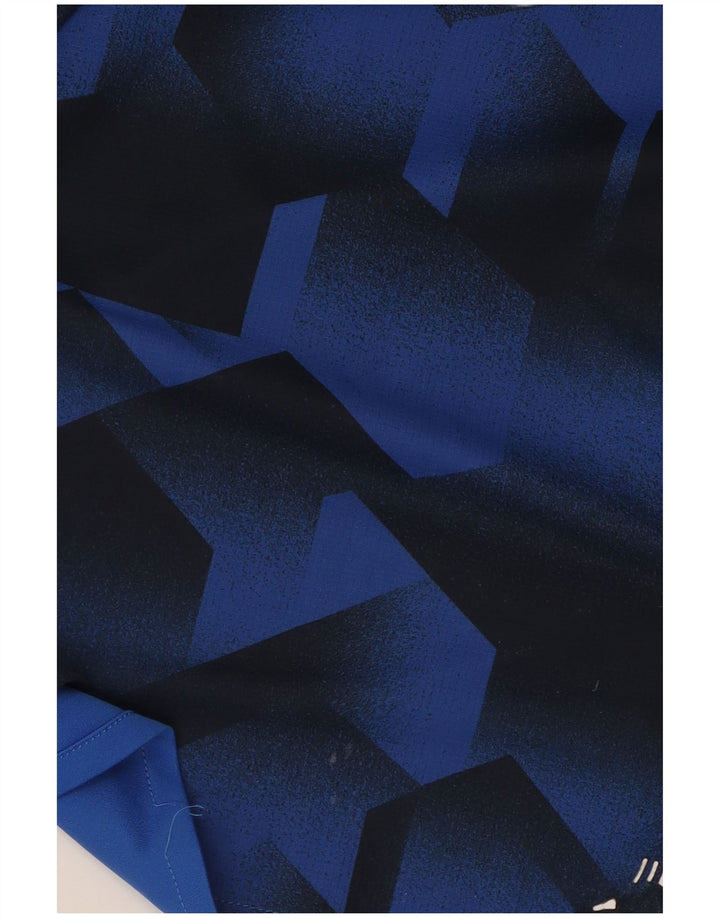 Ανδρικό γραφικό μπλουζάκι Adidas Climalite Top Μικρό μπλε γεωμετρικό πολυεστέρα