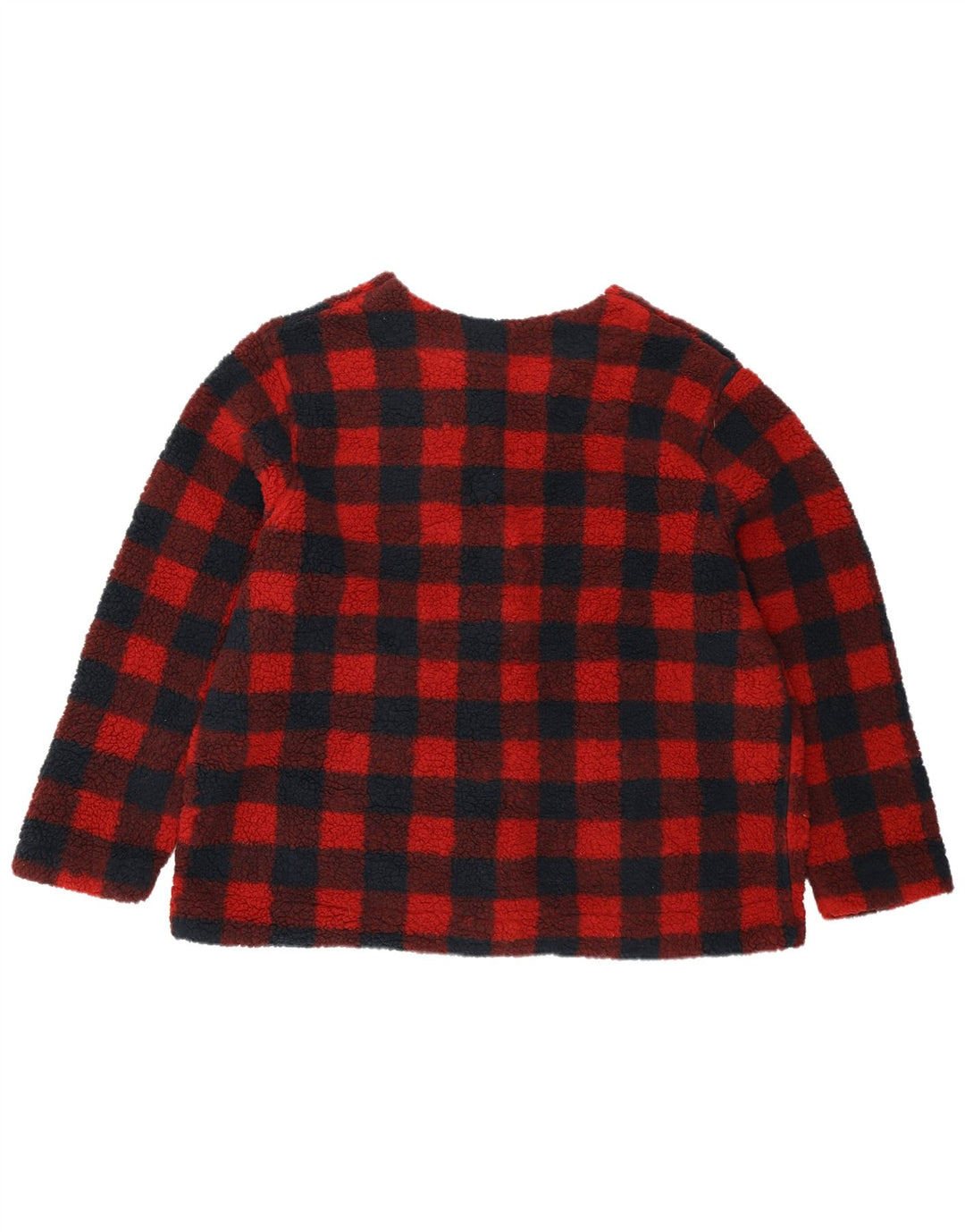 Lee Womens Loose Fit Fleece Jacket UK 18 XL Red Gingham Polyester